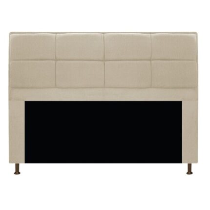 Cabeceira Munique 140 Cm Casal Suede Bege - Amarena Móveis